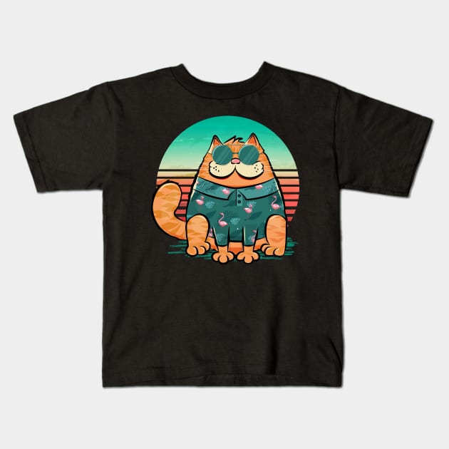 Chillin' Boss Cat Kids T-Shirt by edmproject